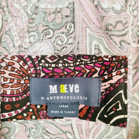 Maeve Anthropologie Lisabetta Maxi‎ Dress Square Neck Tiered Flowy Burgundy  L - Picture 5 of 7